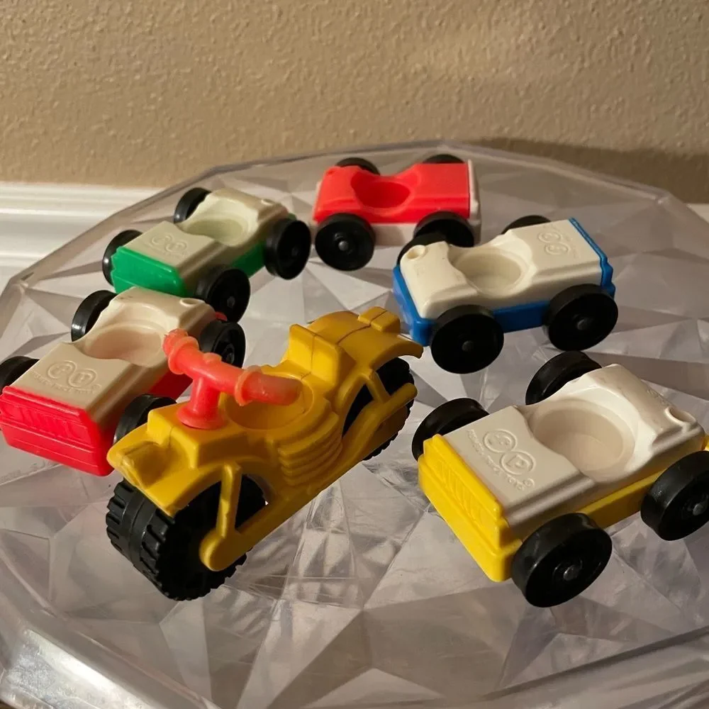 1970’s Fisher Price Vehicles 5 Cars 1 Motorcycle